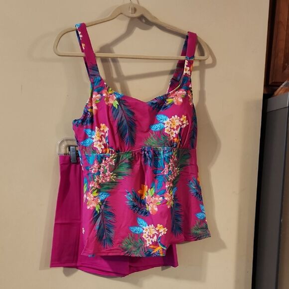 Pink and Tan Swimsuit Set - Picture 1 of 6